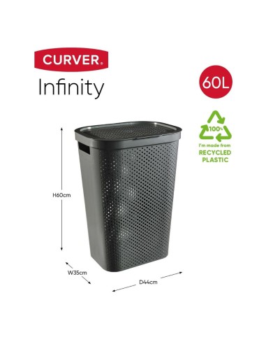 Ciemny szary kosz na pranie 60l Curver Infinity Recycled 3253924754161 13