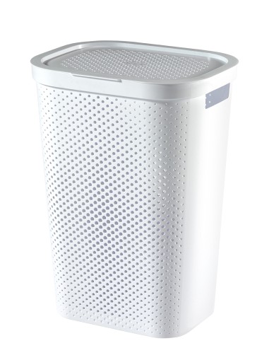 Biały kosz na pranie 60l Curver Infinity Recycled 3253924754178 9