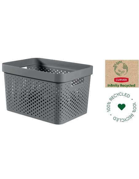 Piękny ażurowy pojemnik do przechowywania 17l Curver Infinity Recycled - Pudełka i koszyki Piękny ażurowy pojemnik do przechowywania 17l Curver Infinity Recycled 3253924740249 13