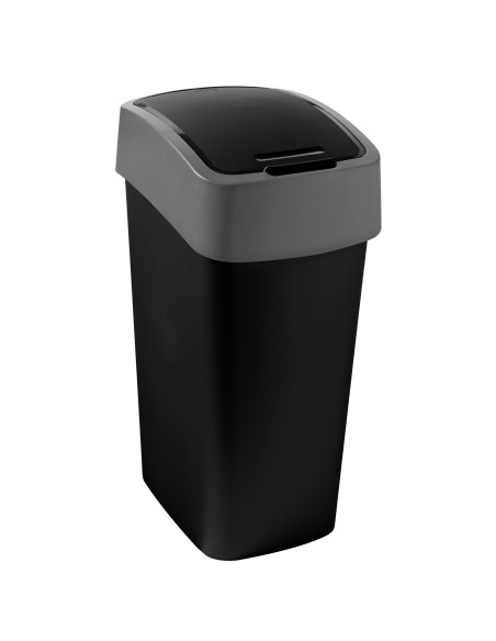 Pojemny kosz na śmieci 45L czarny/srebrny Curver Flip Bin - Kosze na śmieci Pojemny kosz na śmieci 45L czarny/srebrny Curver Flip Bin 3253922172165 8