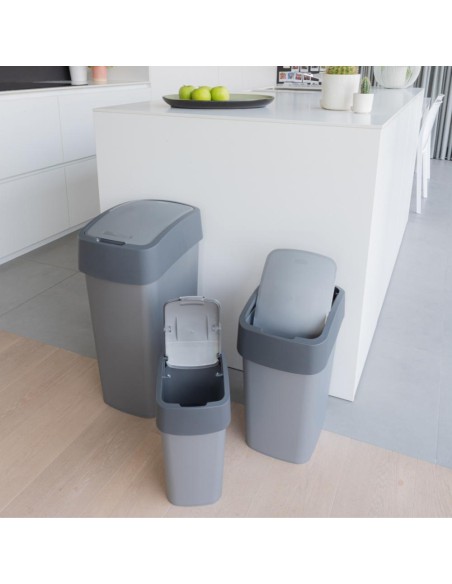 Kosz na śmieci 45L srebrny/grafitowy Curver Flip Bin - Kosze na śmieci Kosz na śmieci 45L srebrny/grafitowy Curver Flip Bin 3253922172035 14