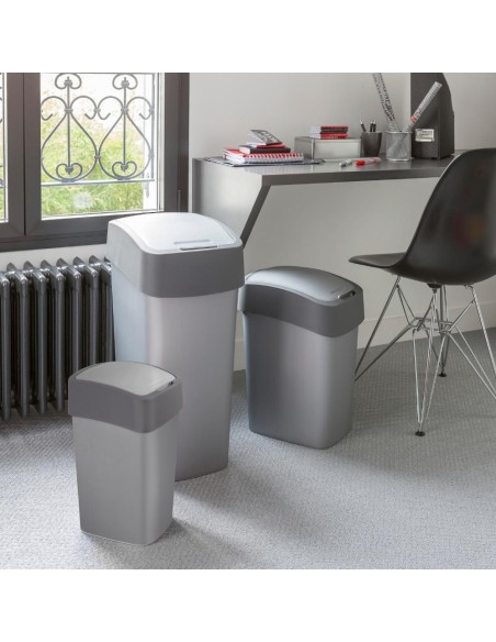Kosz na śmieci 45L srebrny/grafitowy Curver Flip Bin - Kosze na śmieci Kosz na śmieci 45L srebrny/grafitowy Curver Flip Bin 3253922172035 15