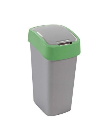 Kosz 45 L na śmieci srebrny/zielony Curver Flip Bin 3253922172066 5