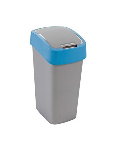 Duży kosz na śmieci 45L srebrny/niebieski Curver Flip Bin 3253922172158 4