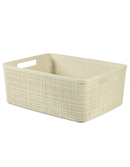 Kremowy pojemnik organizer 12l Curver Jute - Pudełka i koszyki Kremowy pojemnik organizer 12l Curver Jute 3253921905054 4