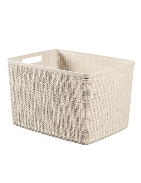 Duży pojemnik organizer 20l kremowy Curver Jute - Pudełka i koszyki Duży pojemnik organizer 20l kremowy Curver Jute 3253921907003 4