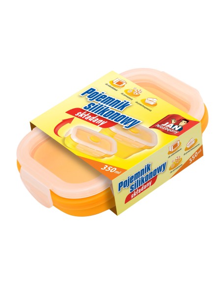 Składany silikonowy pojemnik na żywność składany 350ml Jan Niezbędny - Składany silikonowy pojemnik na żywność składany 350ml Jan Niezbędny 5900536288024 5