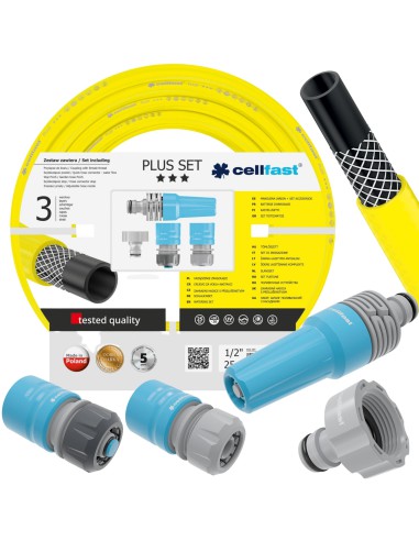 Wąż ogrodowy 1/2" Cellfast Plus 25m + zraszacz + końcówki 5901828856440 24