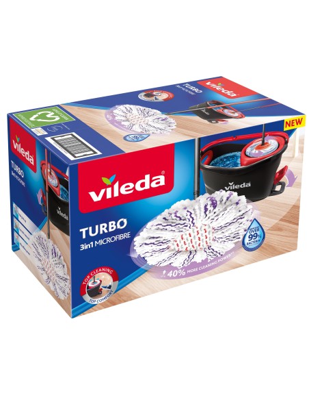 Obrotowy mop z wiadrem Vileda Turbo 3w1 Microfibre 4023103227446 4