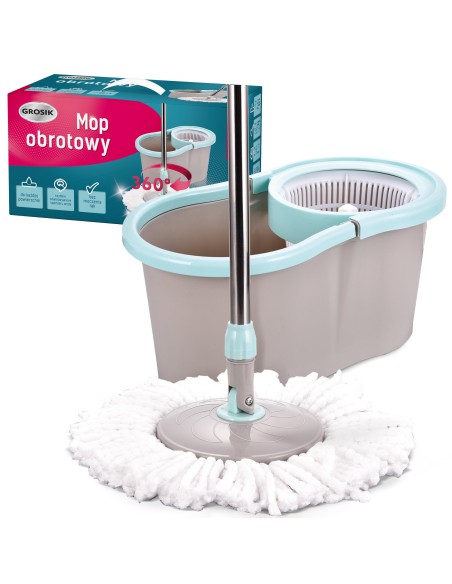 Mop obrotowy 360° z wiadrem i wyciskaczem Grosik  5900536330495