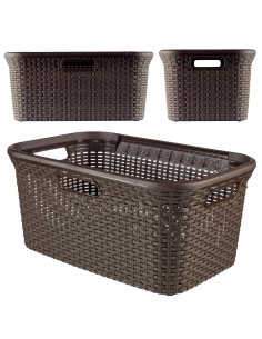 Kosz na pranie i bieliznę do magla 45l brązowy  Curver Rattan Style 3253920708021 2