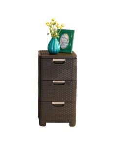 Regał z 3 szufladami 3 x 14l brązowy Curver Rattan Style 3253926604006 2