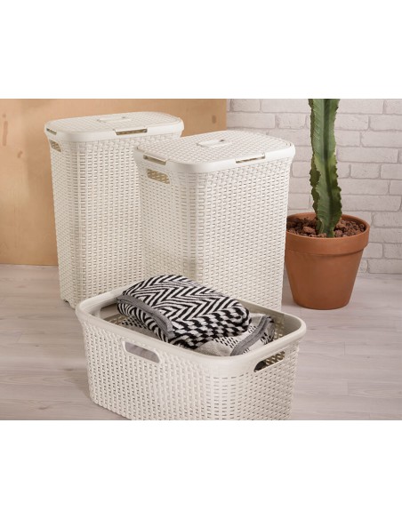 40l kremowy kosz na pranie Curver Rattan Style 3253920709004 5