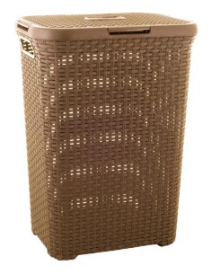 Jasnobrązowy kosz na pranie 60l Curver Rattan Style 3253920707048 2