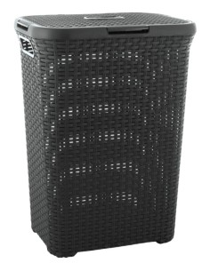 60 l kosz na pranie 60l ciemny szary Curver Rattan Style 3253920707031 2