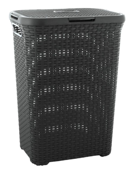 60 l kosz na pranie 60l ciemny szary Curver Rattan Style 3253920707031