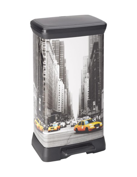 Kosz z pedałem na śmieci 50l metalizowany Nowy York Curver - Kosze na śmieci Kosz z pedałem na śmieci  50l metalizowany Nowy York Curver 3253922162166