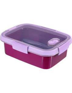 Fioletowy lunchbox na żywność ze sztućcami 1,4l Curver 3253920946027