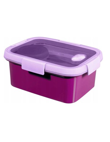 Fioletowy lunchbox ze sztućcami 1,2l Curver 3253920947024