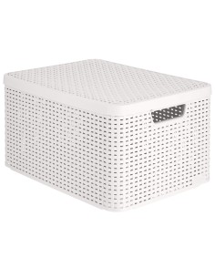 30l koszyk z pokrywką do przechowywania Curver Rattan Style 3253923619027