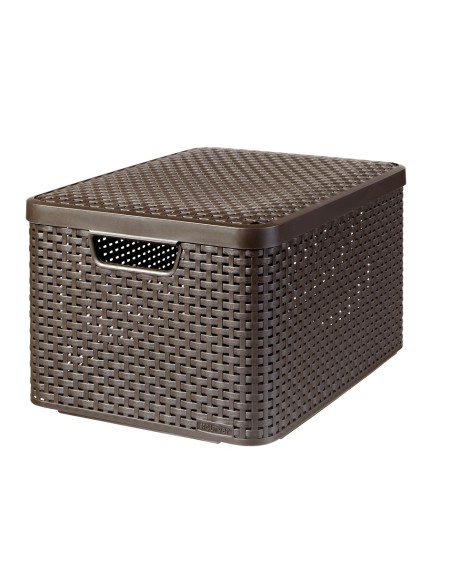 30l koszyk przechowywania Curver Rattan Style z pokrywką - Pudełka i koszyki 30l koszyk przechowywania Curver Rattan Style z pokrywką 3253923619003 4