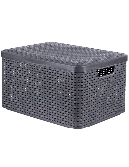 Pojemnik z pokrywką do przechowywania 30l Curver Rattan Style - Pudełka i koszyki Pojemnik z pokrywką do przechowywania 30l  Curver Rattan Style 3253923619010