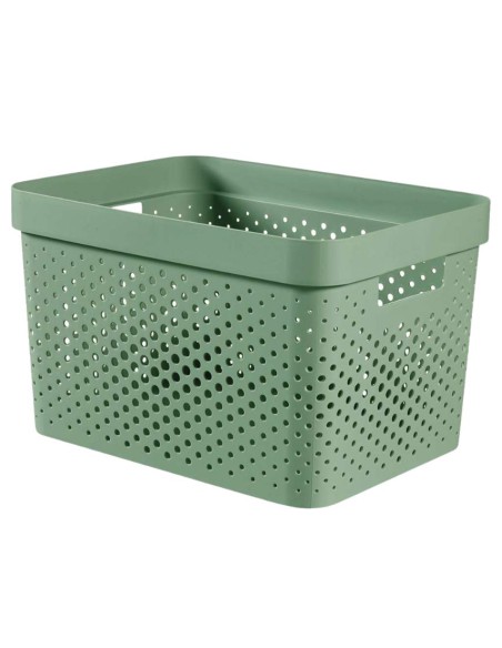 Duży ażurowy pojemnik do przechowywania 17l Curver Infinity Recycled - Pudełka i koszyki Duży ażurowy pojemnik do przechowywania 17l Curver Infinity Recycled 3253924740263