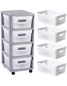 Ażurowy regał na kółkach 4 szuflady 4x11l Curver Infinity 3253924356006