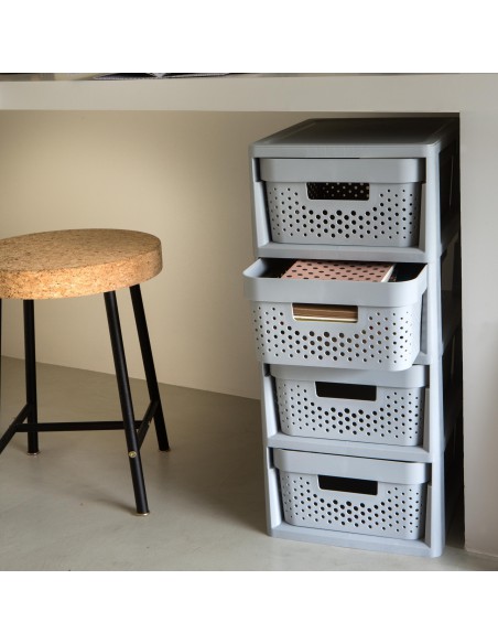 Regał ażurowy z 4 szufladami na kółkach 4x11l Curver Infinity 3253924356013 2