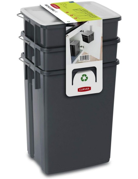 Zestaw koszy na śmieci do segregacji odpadów 2x10l + 6l Curver - Kosze na śmieci Zestaw koszy na śmieci do segregacji odpadów 2x10l + 6l Curver 3253928993030 15