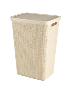 Kremowy kosz na pranie bieliznę 58l Curver Jute 3253928093013
