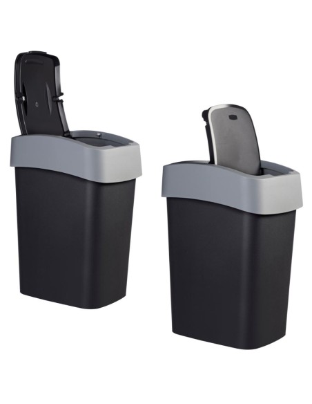 Kosz na śmieci 25L czarny/srebrny Curver Flip Bin - Kosze na śmieci Kosz na śmieci 25L czarny/srebrny Curver Flip Bin 3253922171328 11