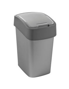 Kosz na śmieci 25L srebrny/grafitowy Curver Flip Bin 3253922171038