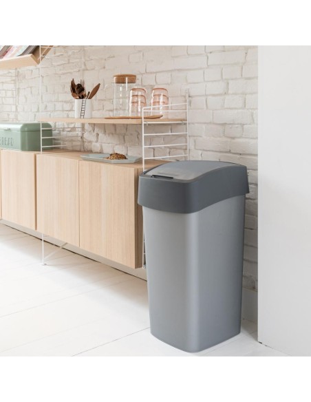 Kosz na śmieci 45L srebrny/grafitowy Curver Flip Bin - Kosze na śmieci Kosz na śmieci 45L srebrny/grafitowy Curver Flip Bin 3253922172035 22