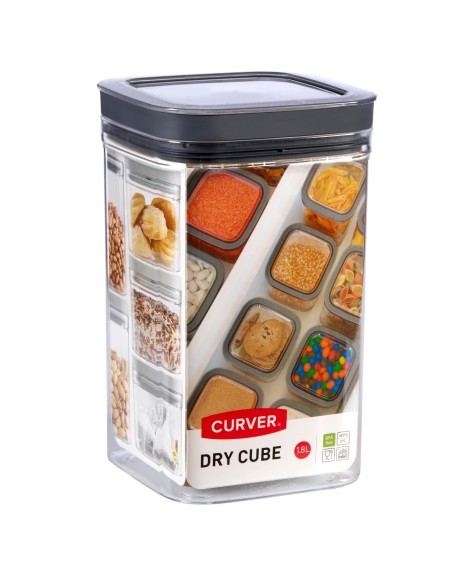 Pojemnik do przechowywania produktów sypkich 1,8l Curver Dry Cube - Pojemnik do przechowywania produktów sypkich 1,8l Curver Dry Cube 3253920997005 10