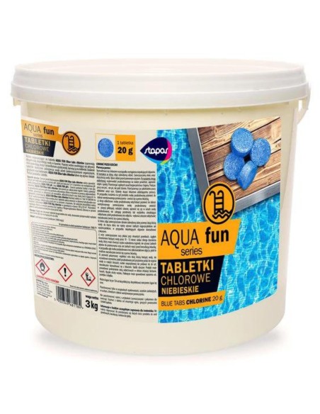 Niebieskie tabletki chlorowe Stapar Aqua fun 20g/3kg 5902349682037 2