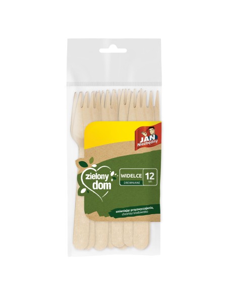 Widelce drewniane ekologiczne 12szt Jan Niezbędny Zielony Dom 5900536345802 3