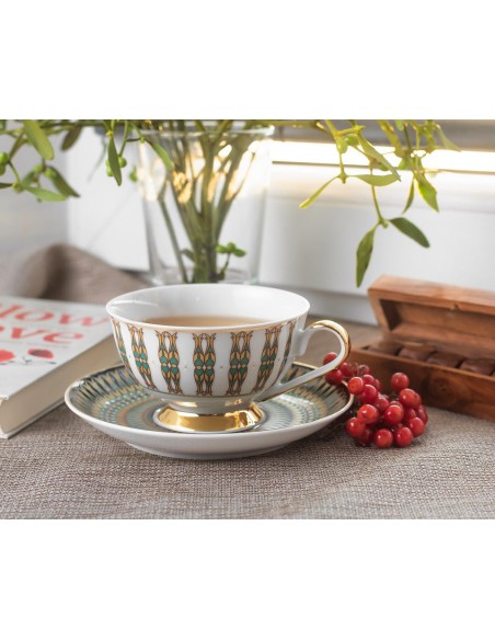 Serwis herbaciany Ćmielów Astra India kawowy deserowy dla 6 osób 18 elementów - Serwisy Serwis herbaciany Ćmielów Astra India kawowy deserowy dla 6 osób 18 elementów 5902767059909 2