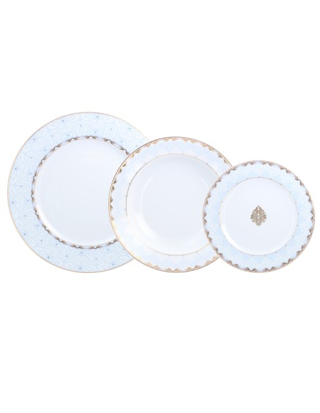 Kunsztowny zestaw talerzy obiadowych Ćmielów Astra Królewski Błękit dla 6 osób, 18 elementów 5902767066983