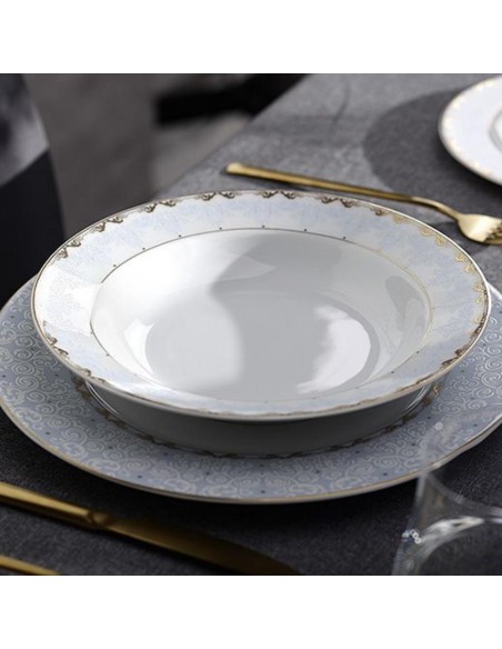 Kunsztowny zestaw talerzy obiadowych Ćmielów Astra Królewski Błękit dla 6 osób, 18 elementów 5902767066983 5