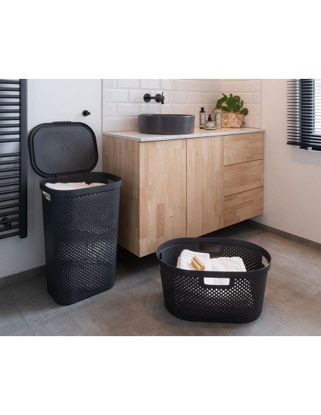 Szary pojemnik na pranie do magla 40l ciemny szary Curver Infinity Recycled 3253924755236 3