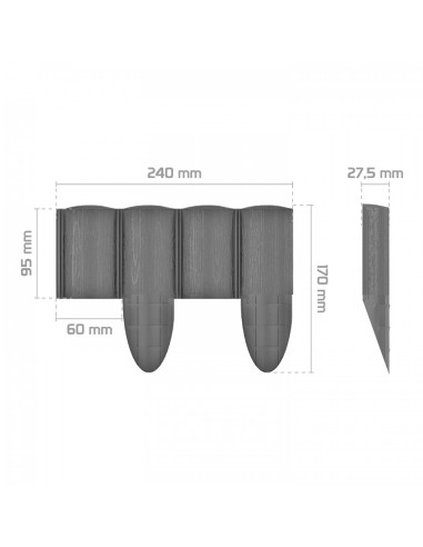 Grafitowa palisada ogrodowa 4 ECO Cellfast 8,5 cm x 2,4 m 5907512609637 3