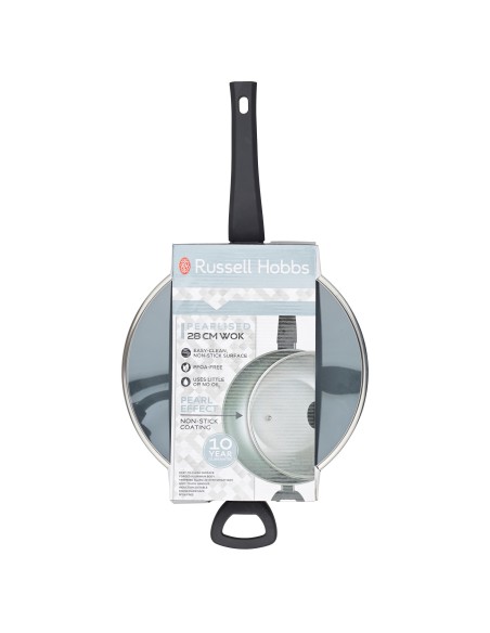 Wok patelnia głęboka non-stick Russell Hobbs Pearlised 28cm 5054061314571 2