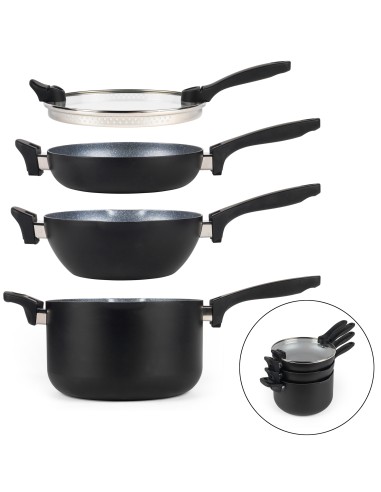 Zestaw Wok Rondel Patelnia Pokrywka Russell Hobbs 4el 5054061315882 4