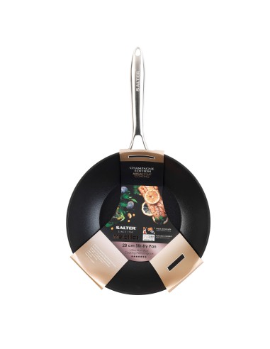 Patelnia wok nieprzywierająca Salter Metallic 28cm 5054061194531 2