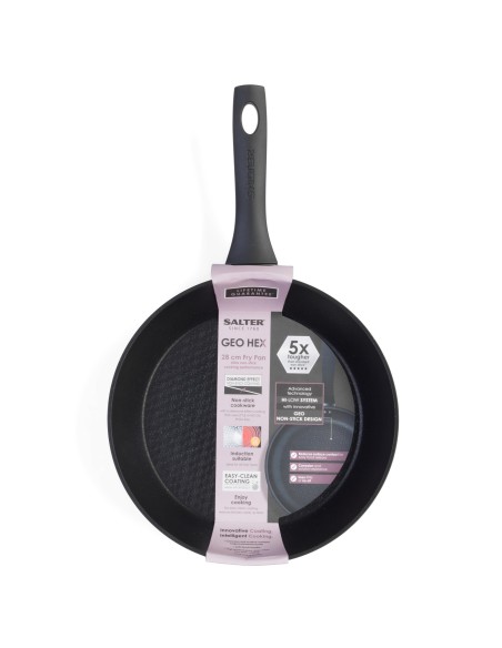Nowoczesna patelnia do smażenia nieprzywierająca 28cm Salter Geo Hex 5054061356304 2