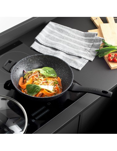 Wok nieprzywierający z pokrywką Salter Megaston Platinum 28cm 5054061173697 3