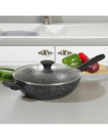 Wok nieprzywierający z pokrywką Salter Megaston Platinum 28cm 5054061173697 5