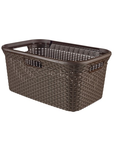 Kosz na pranie i bieliznę do magla 45l brązowy  Curver Rattan Style 3253920708021 8