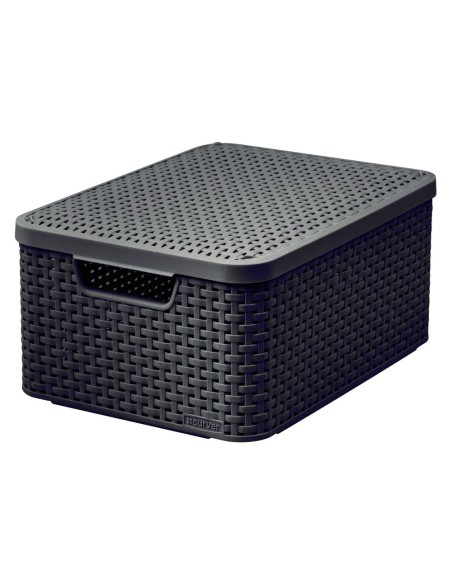 Koszyk do przechowywania z pokrywką 18l Curver Rattan Style - Pudełka i koszyki Koszyk do przechowywania z pokrywką 18l  Curver Rattan Style 3253923618013